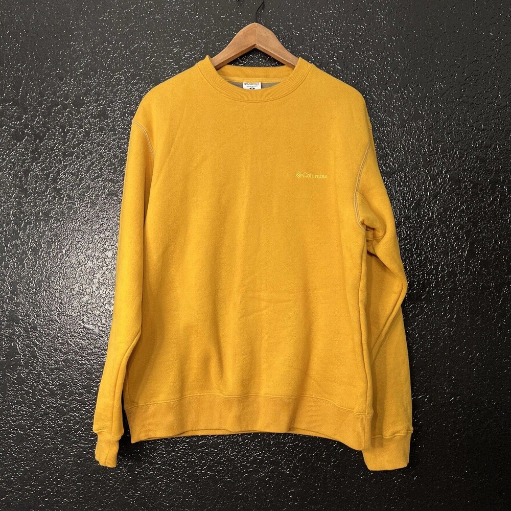 columbia mustard color sweater pullover mens size medium